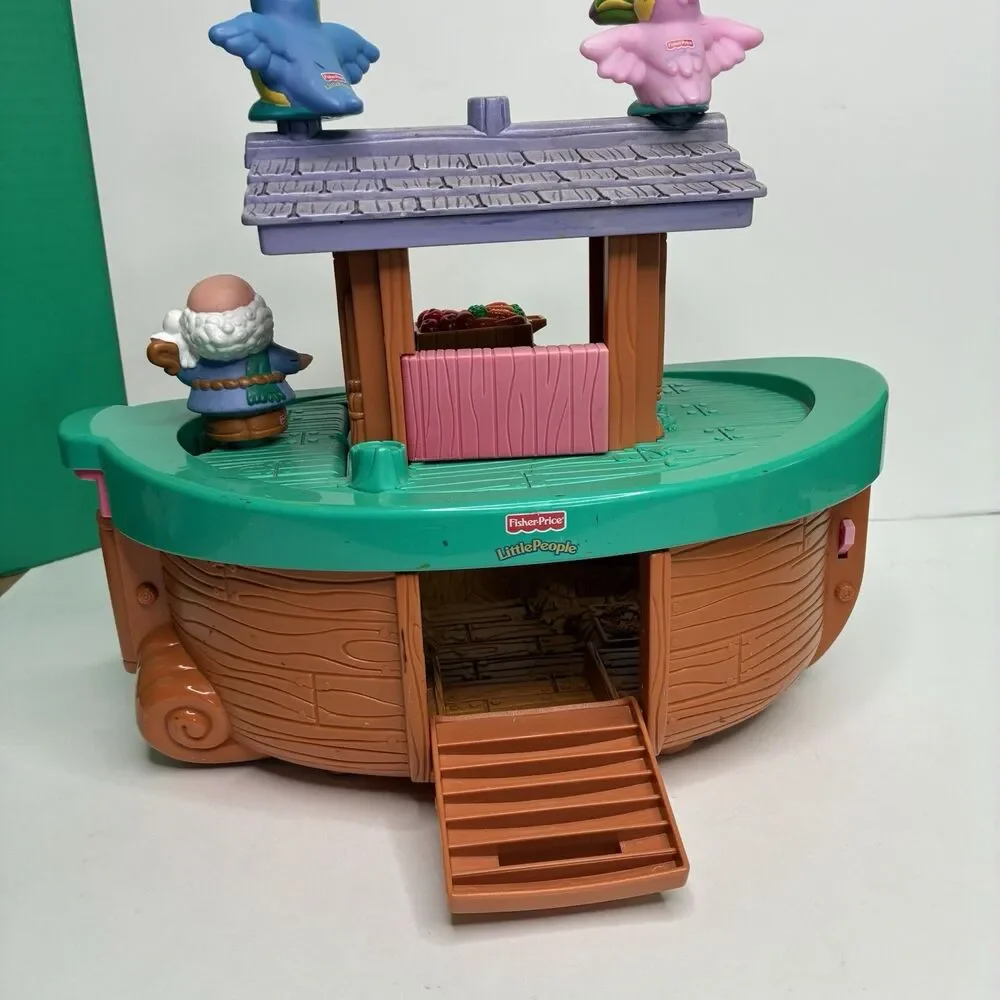 2002 Vintage Fisher Price Little People Noah's Ark Boat Play Set & Figures